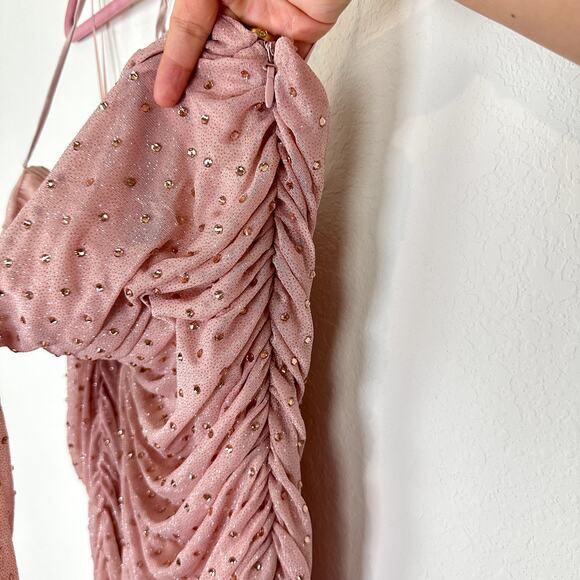NEW House of CB Estella Soft Pink Crystallised Dress Size Medium - Picture 6 of 7